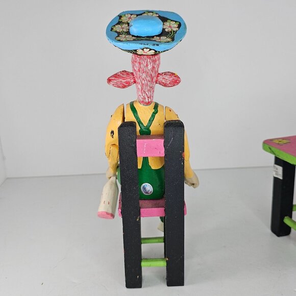 Oaxacan Folk Art Anthropomorphic Goat Man Table Mezcal Bottles Inocencio Vasquez - Picture 8 of 16